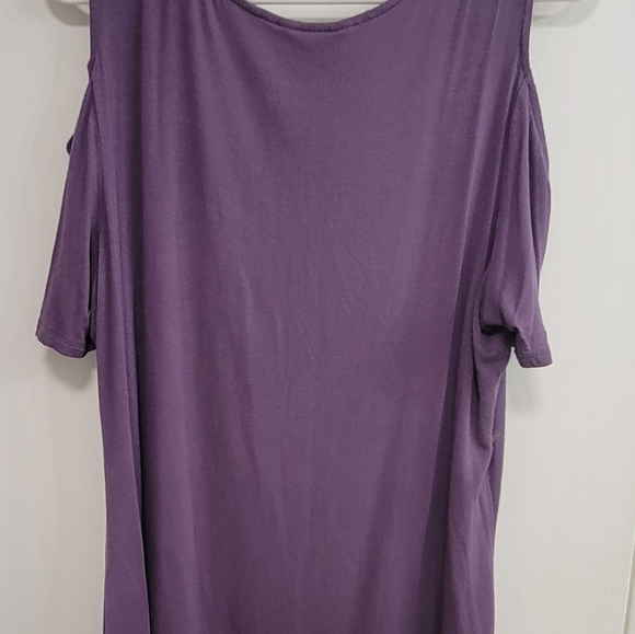 Purple Cold Shoulder Top - Picture 4 of 4